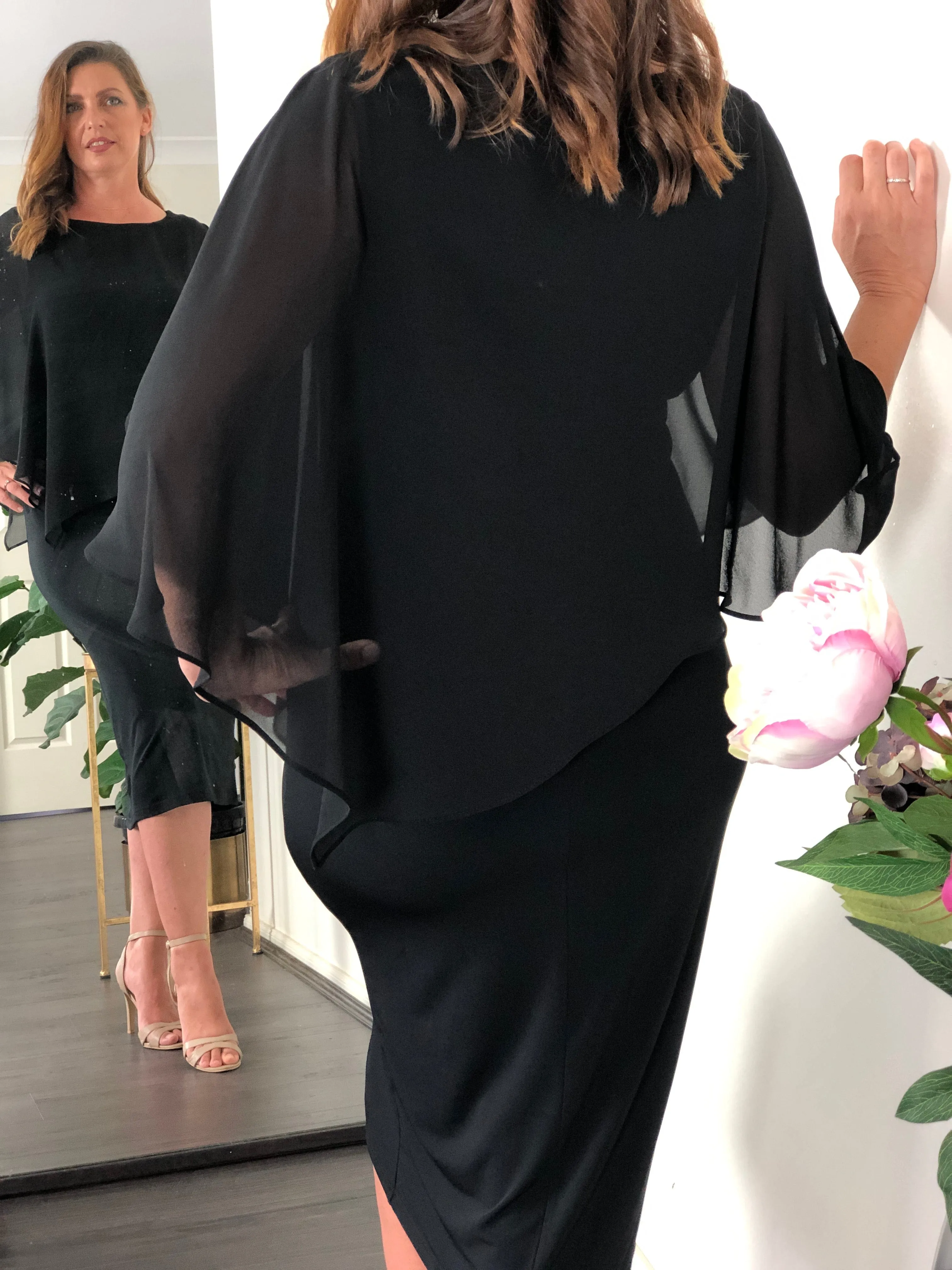 Aisha Black Evening Dress