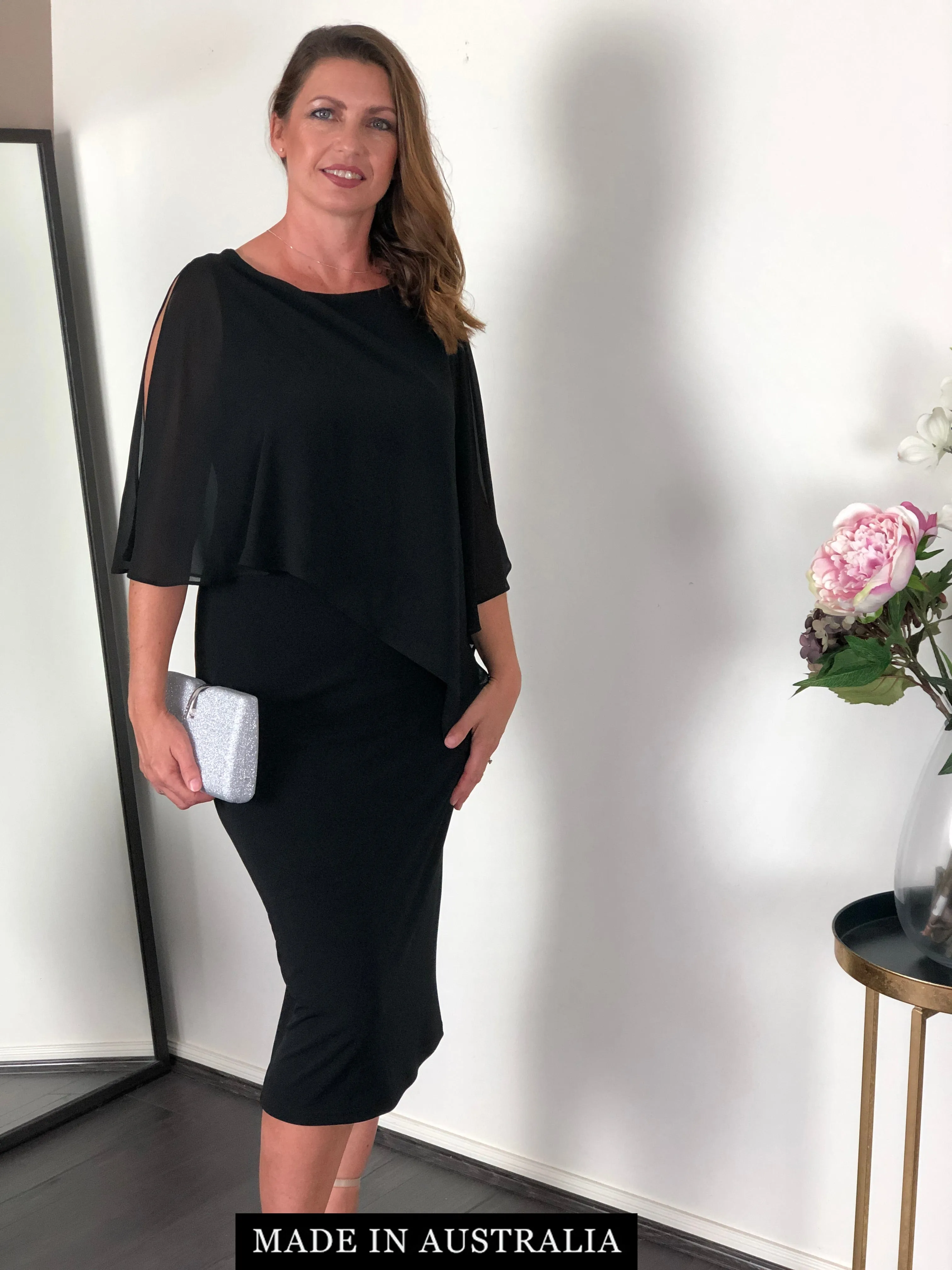 Aisha Black Evening Dress