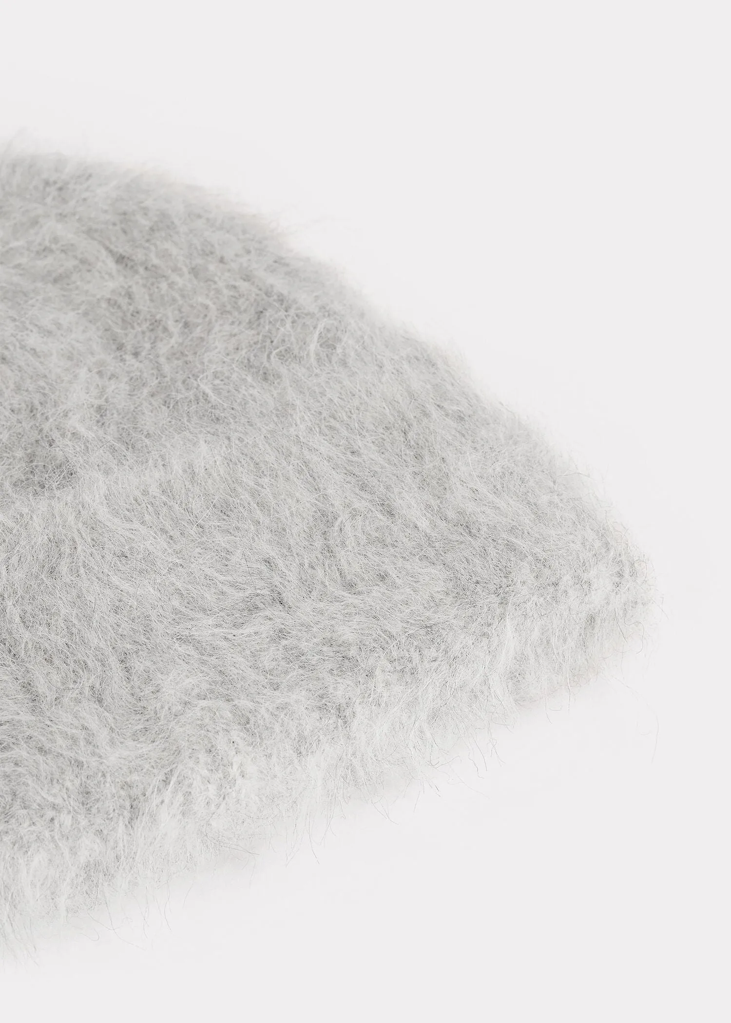 Alpaca knit beanie light grey melange