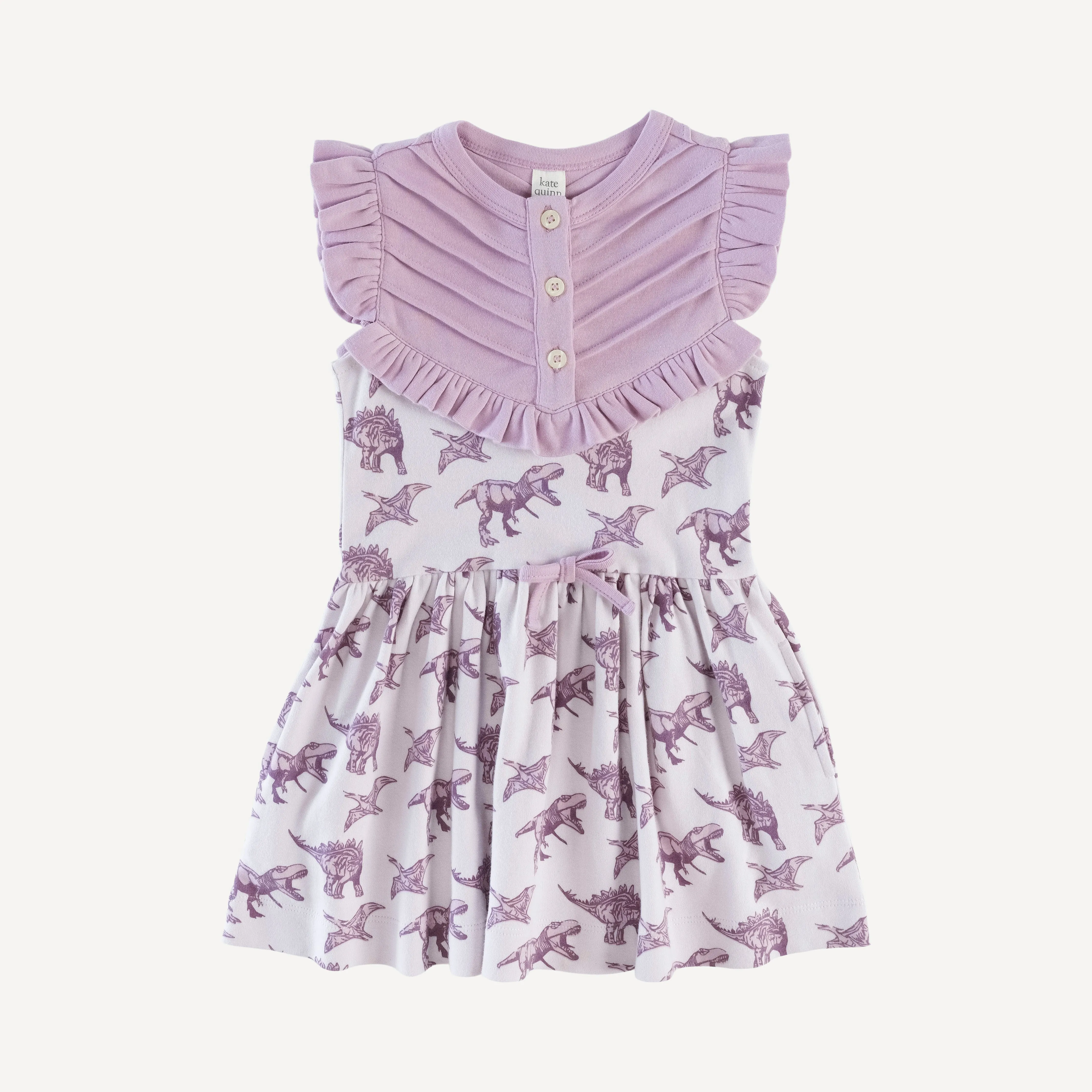 amelia dress | purple dinosaur | organic cotton interlock