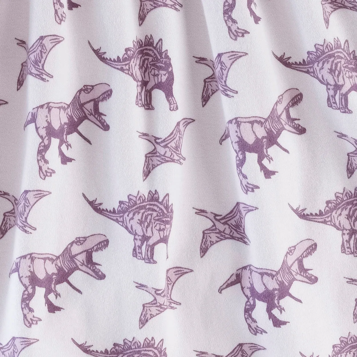 amelia dress | purple dinosaur | organic cotton interlock