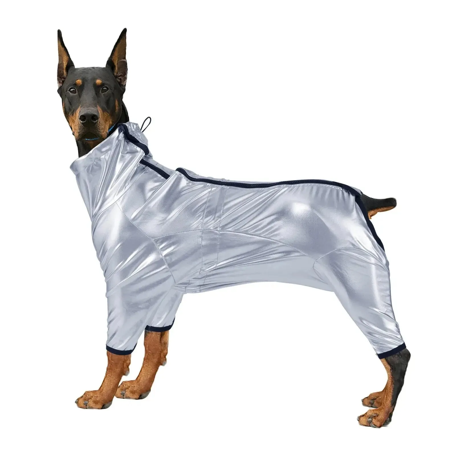 Anniepaw Space Odyssey Silver: Waterproof Dog Jumpsuit for Cool Canines