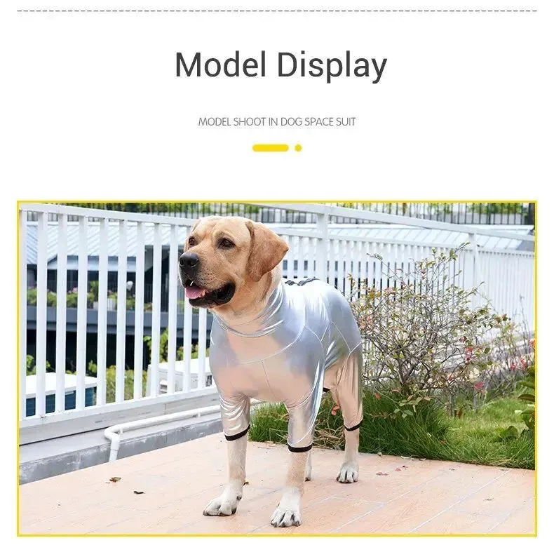 Anniepaw Space Odyssey Silver: Waterproof Dog Jumpsuit for Cool Canines