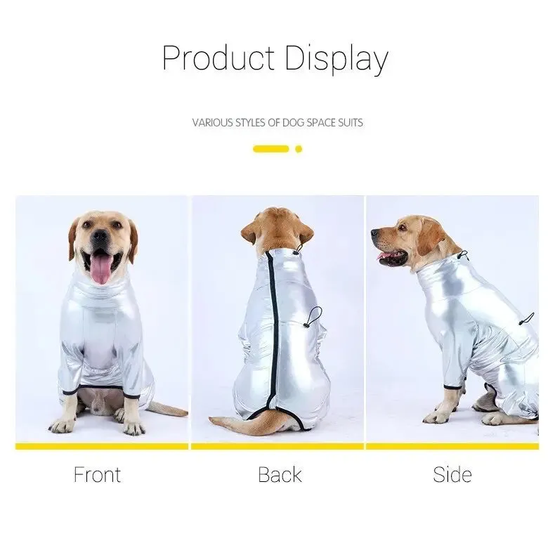 Anniepaw Space Odyssey Silver: Waterproof Dog Jumpsuit for Cool Canines