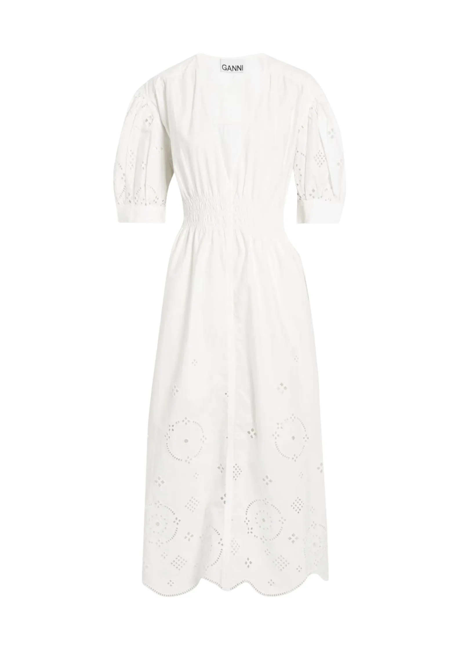 Broderie Anglaise Organic Cotton Midi Dress
