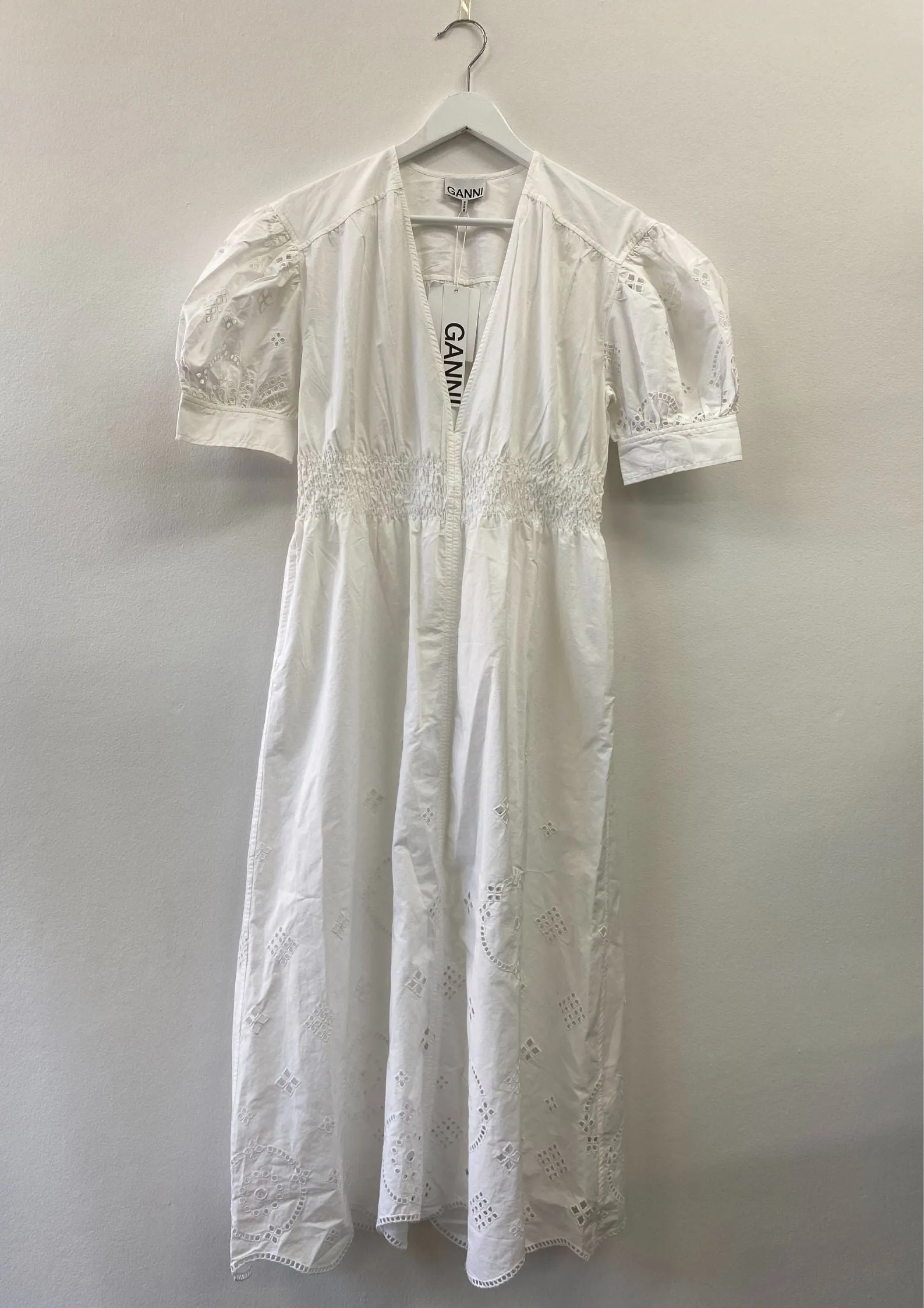 Broderie Anglaise Organic Cotton Midi Dress