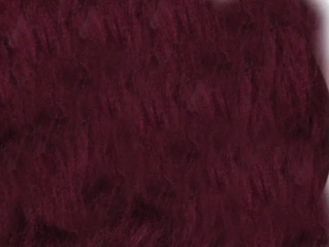 Burgundy red fuzzy faux fur car steering wheel cover