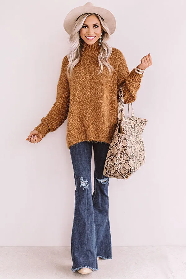 Cozy Choice Knit Sweater In Copper