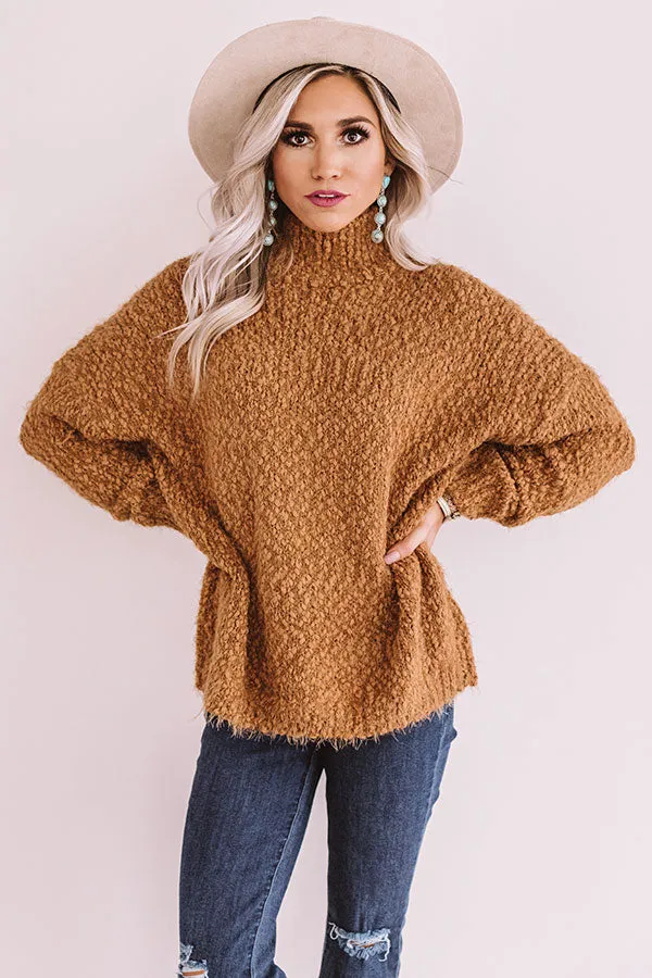 Cozy Choice Knit Sweater In Copper