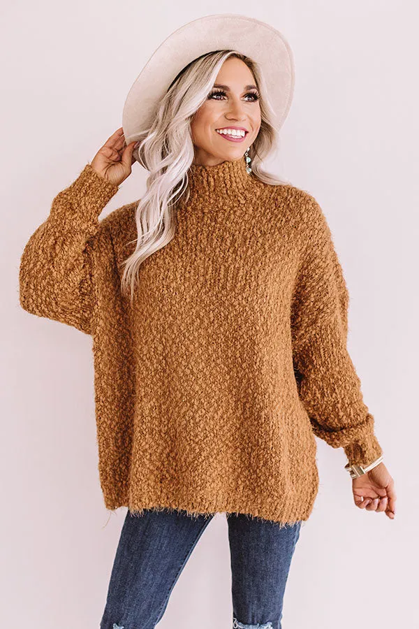 Cozy Choice Knit Sweater In Copper