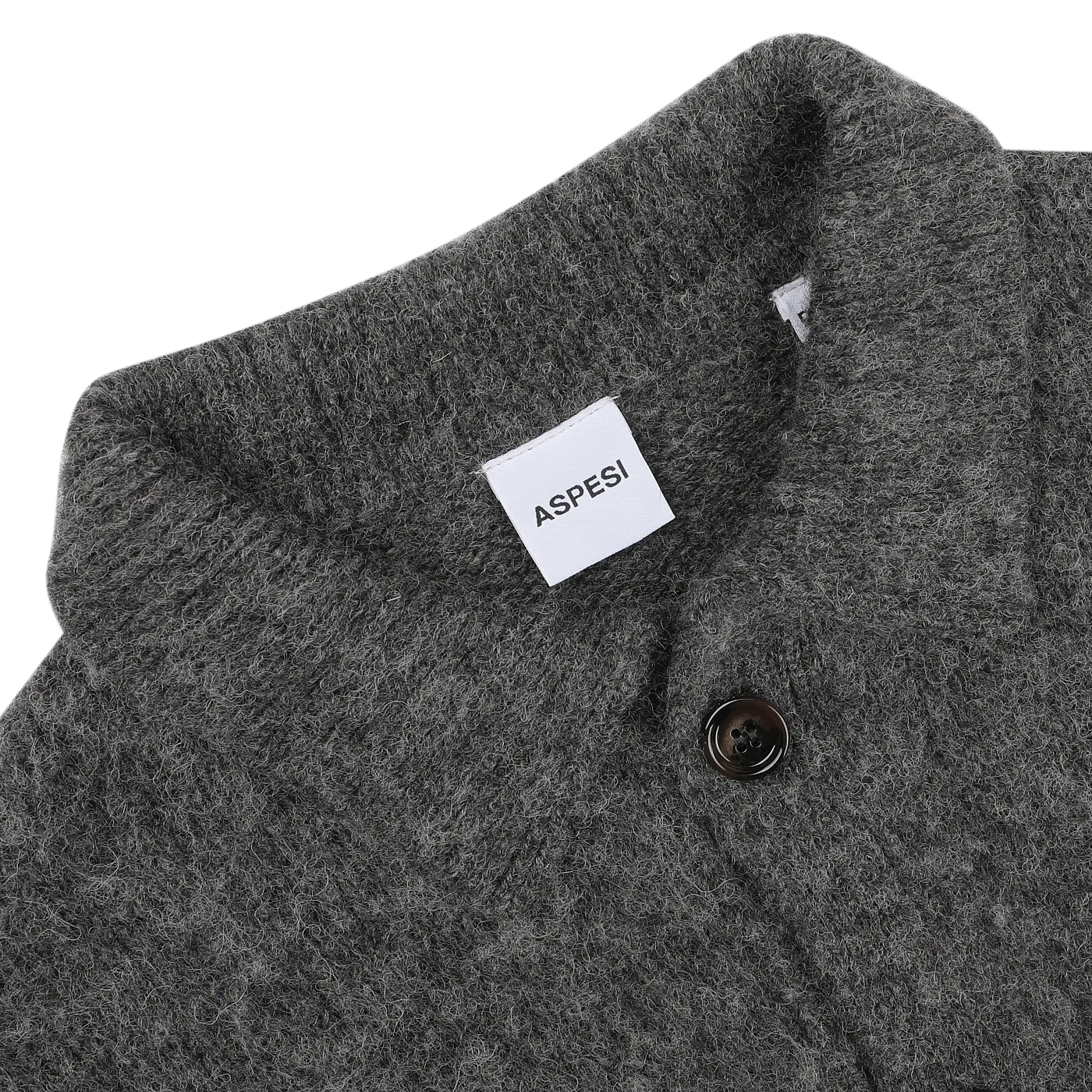 Dark Grey Brushed Shetland Wool Cardigan