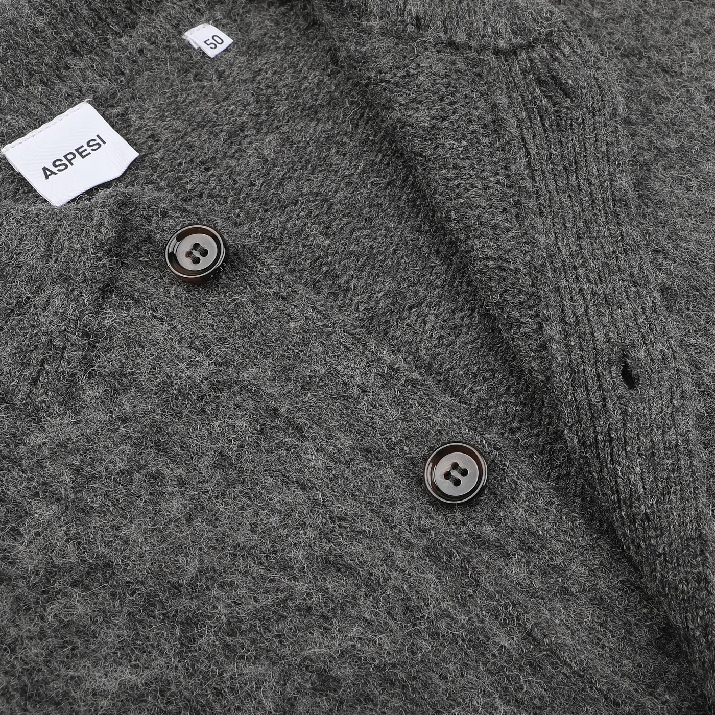 Dark Grey Brushed Shetland Wool Cardigan