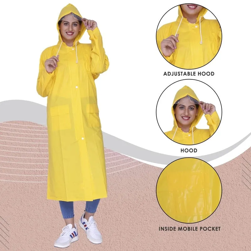 Dynamic Black Women's Waterproof Reversible Raincoat - With Storage Bag | 2XL