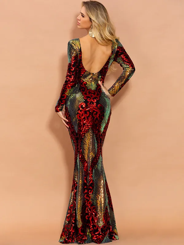Feeling Flawless Emerald Navy Blue Velvet O-Neck Maxi Dress