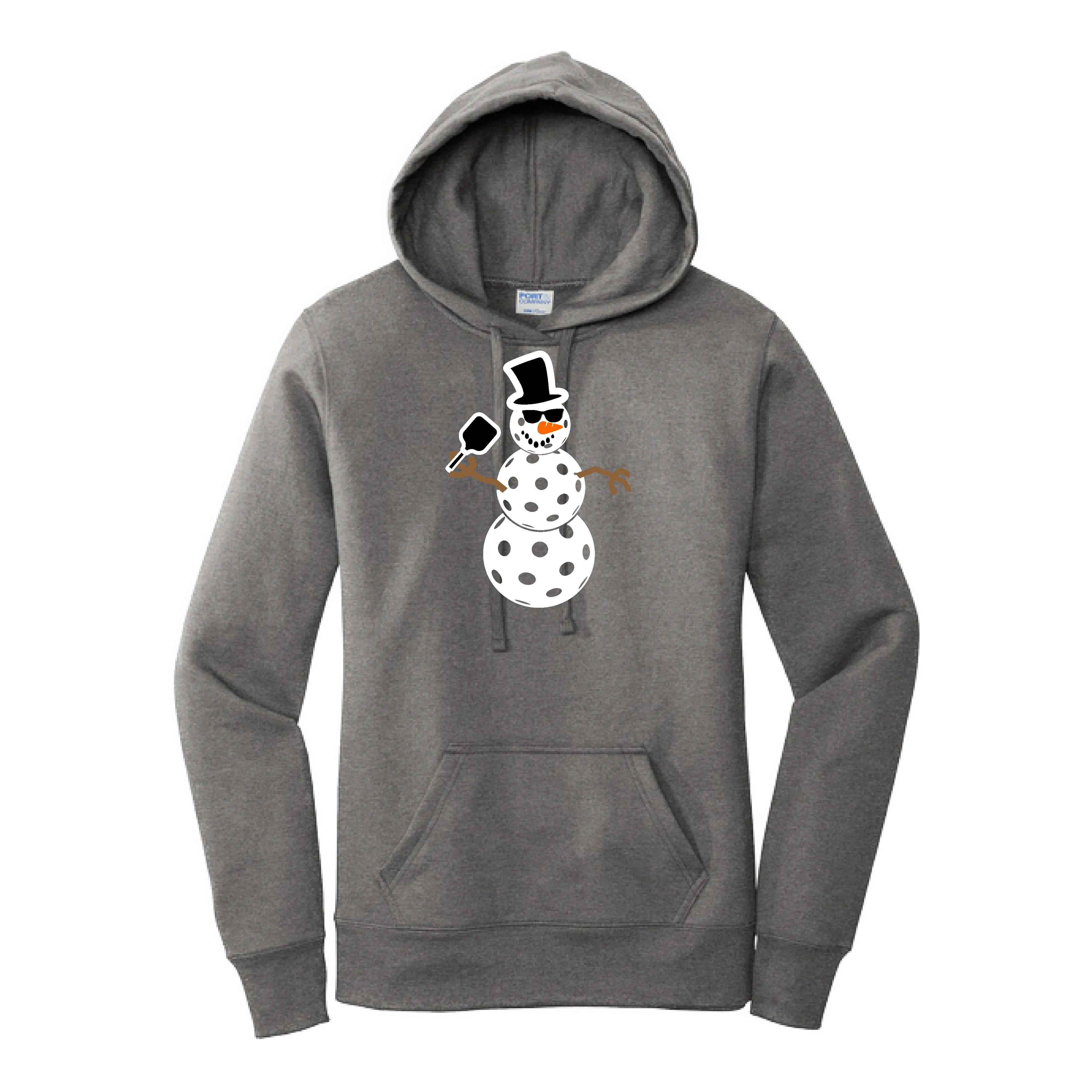 Frosty The Dinking Snowman | Women’s Fitted Hoodie Pickleball Sweatshirt | 50% Cotton 50% Poly Fleece