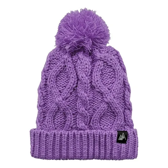 Girls Sparkle Acrylic Knit Cable Cuff Hat, Assorted Colors