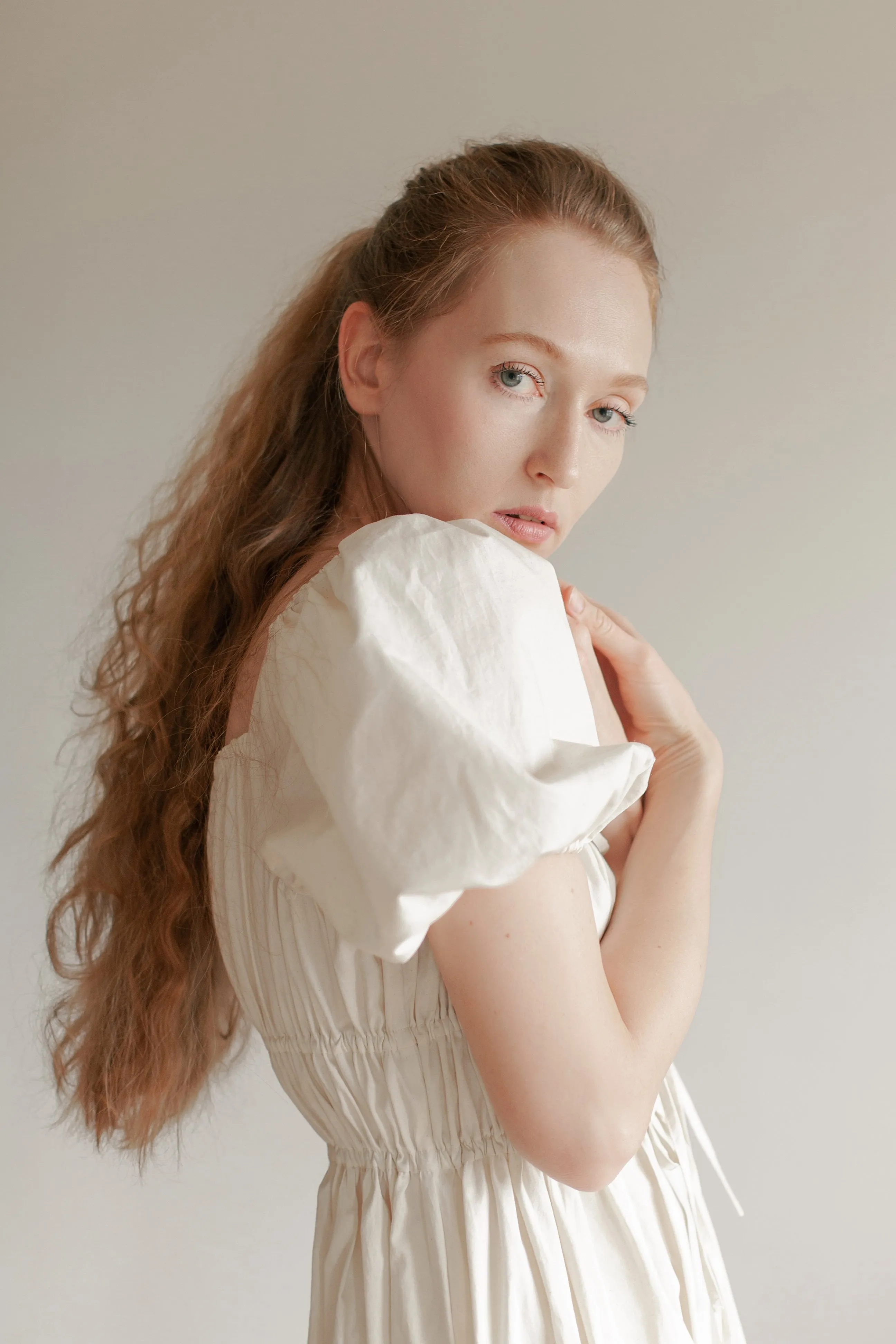 Greta dress in ivory