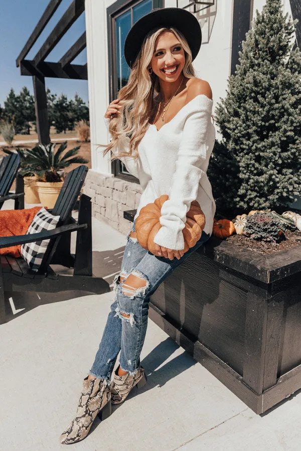 Jet Set Snuggles Shift Sweater In Ivory
