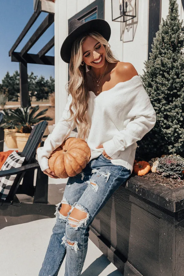 Jet Set Snuggles Shift Sweater In Ivory