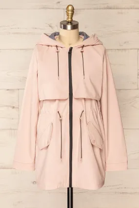 Kharokopion Pink | Hooded Raincoat w/ Drawstring