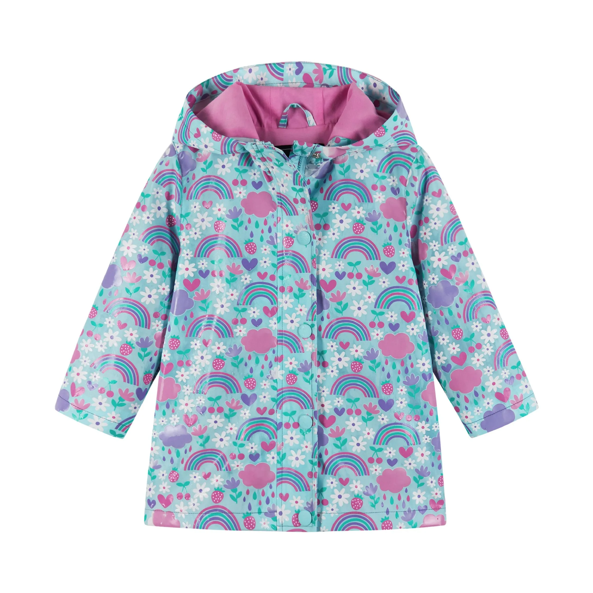 Kids Color Changing Raincoat | Aqua Rainbows