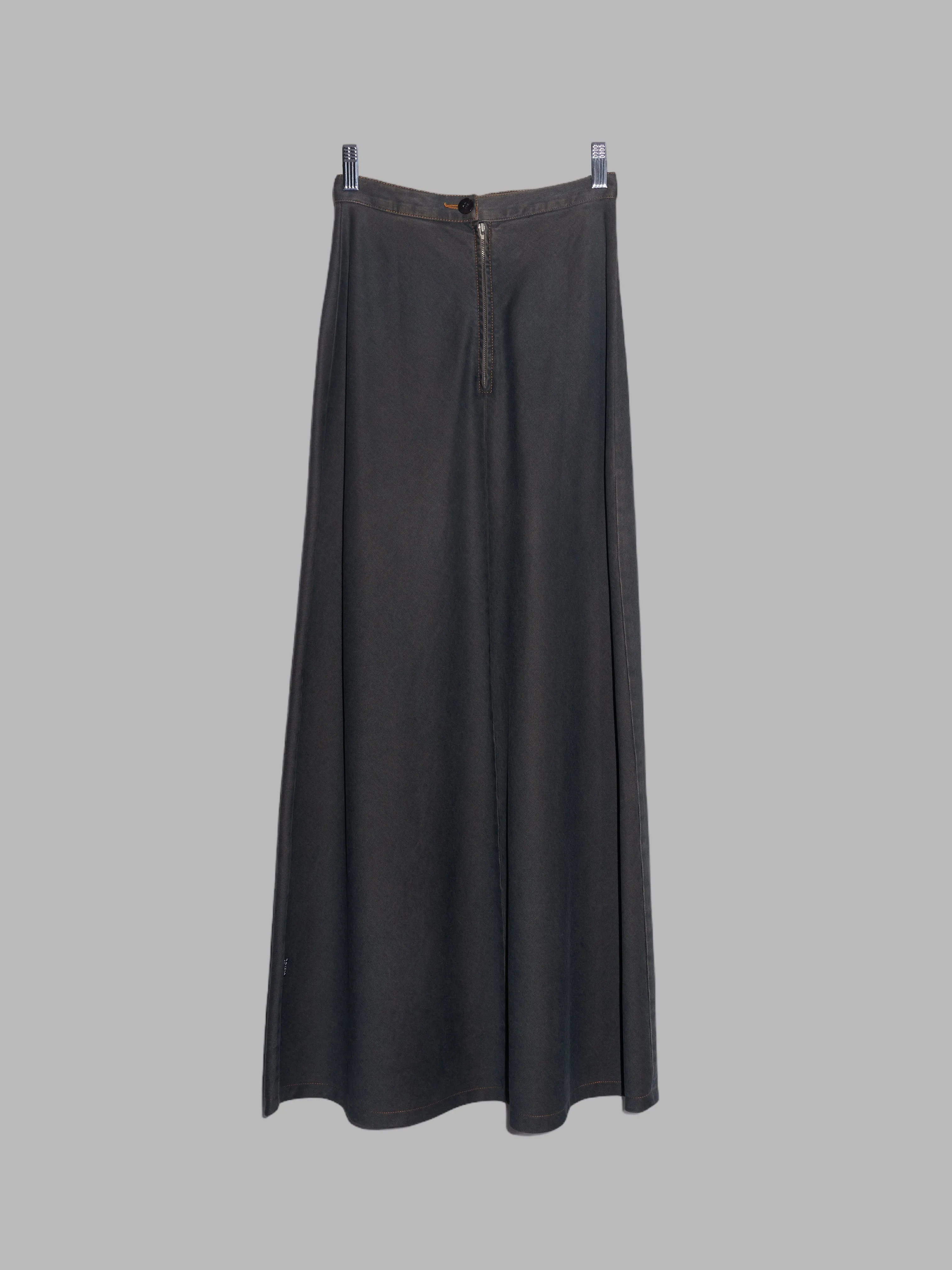 Krizia Jeans washed blue-grey cotton denim maxi skirt - marked size 10