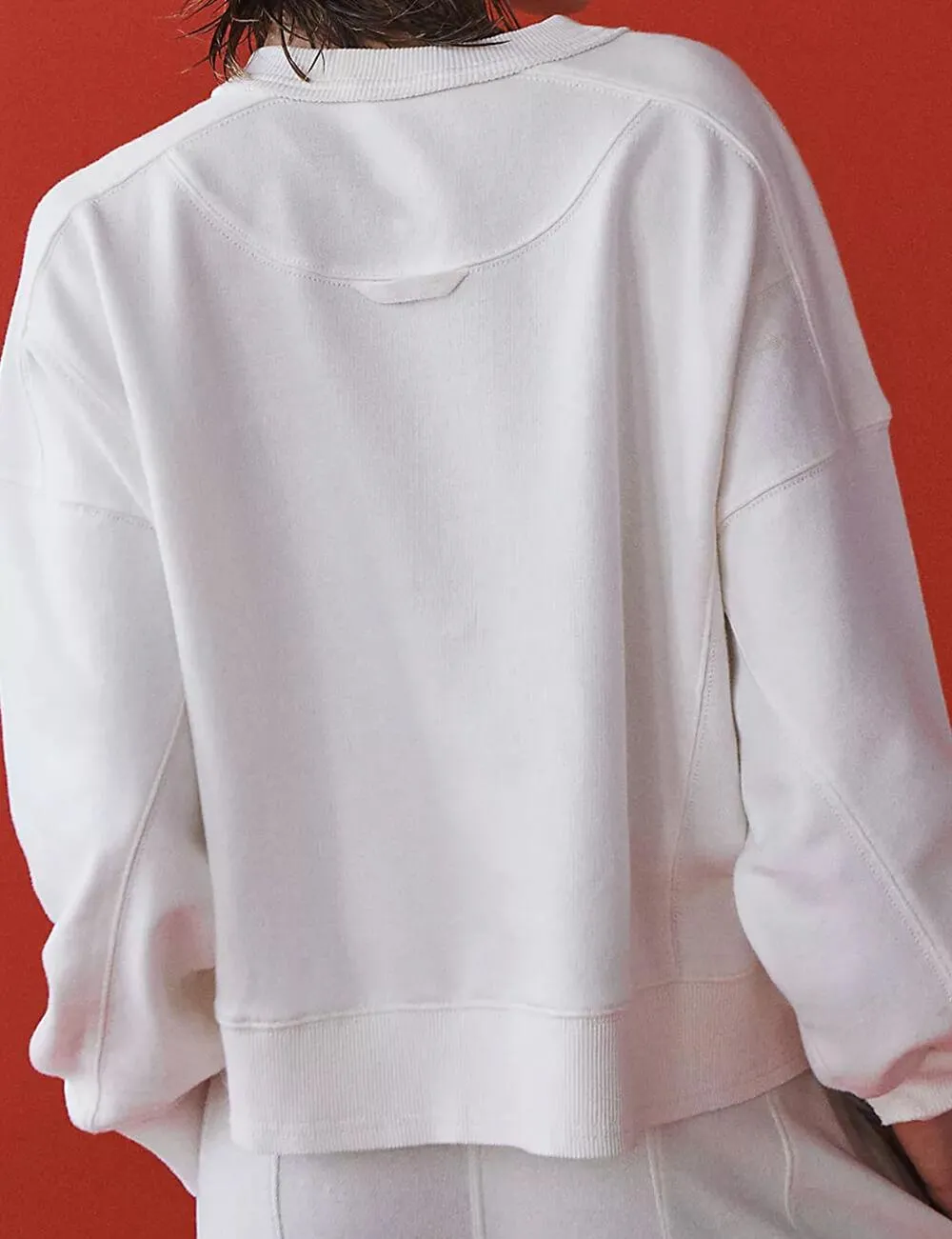 Ladies Solid Color Cropped Pullover SKT523