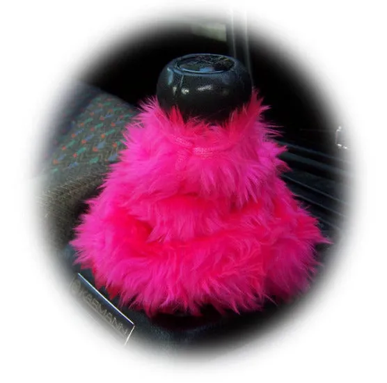 Large 7 Piece Barbie Pink fluffy car accessories set faux fur