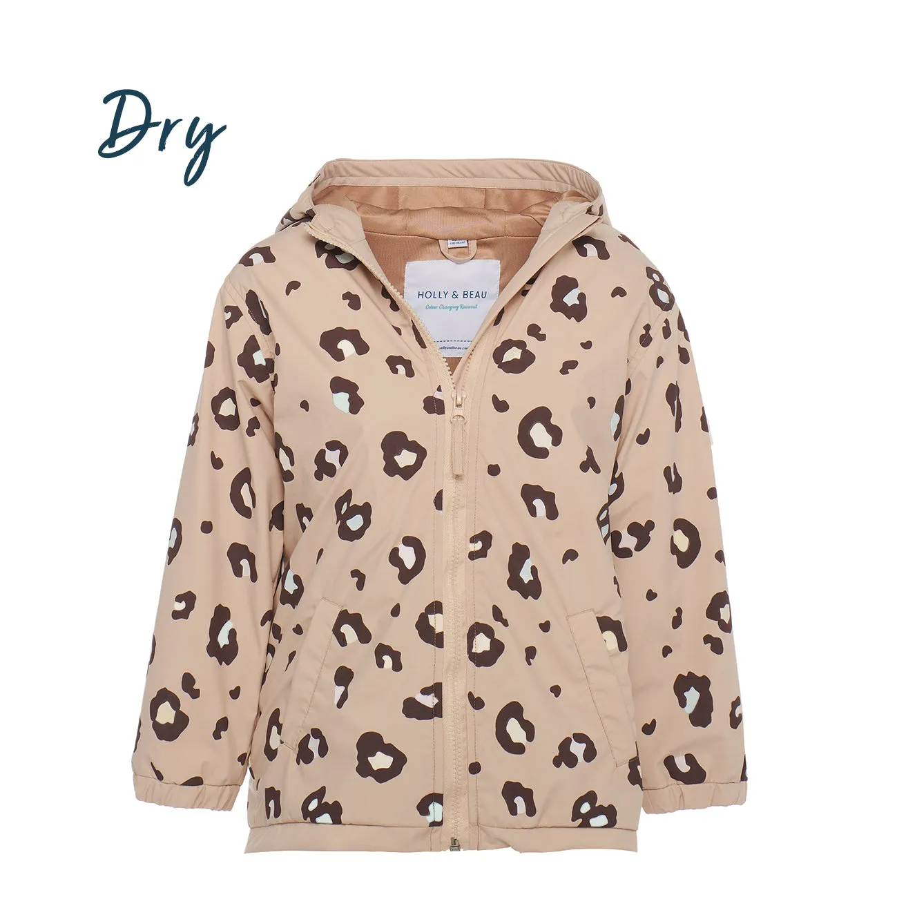 Leopard Print Color Changing Kids Raincoat