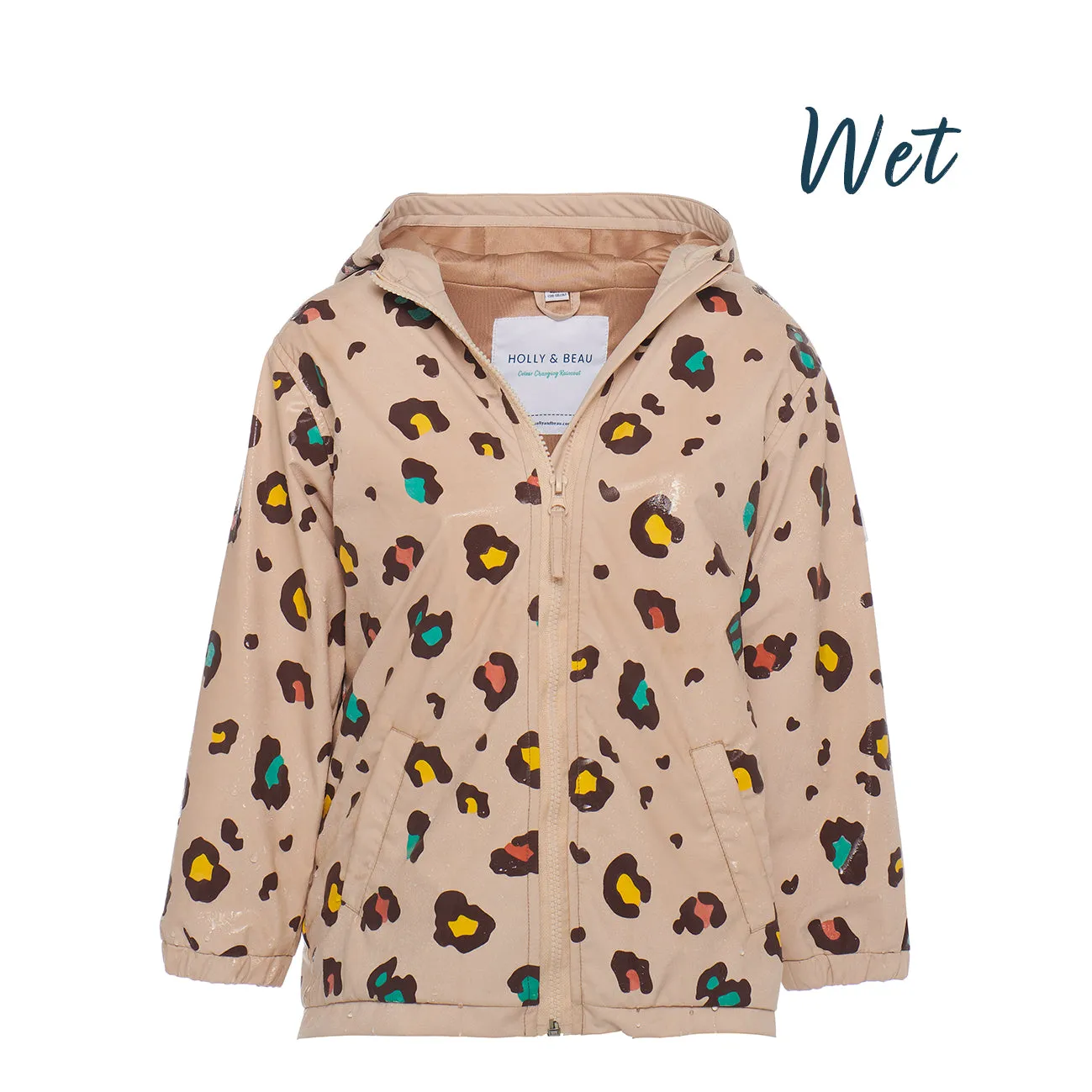 Leopard Print Color Changing Kids Raincoat