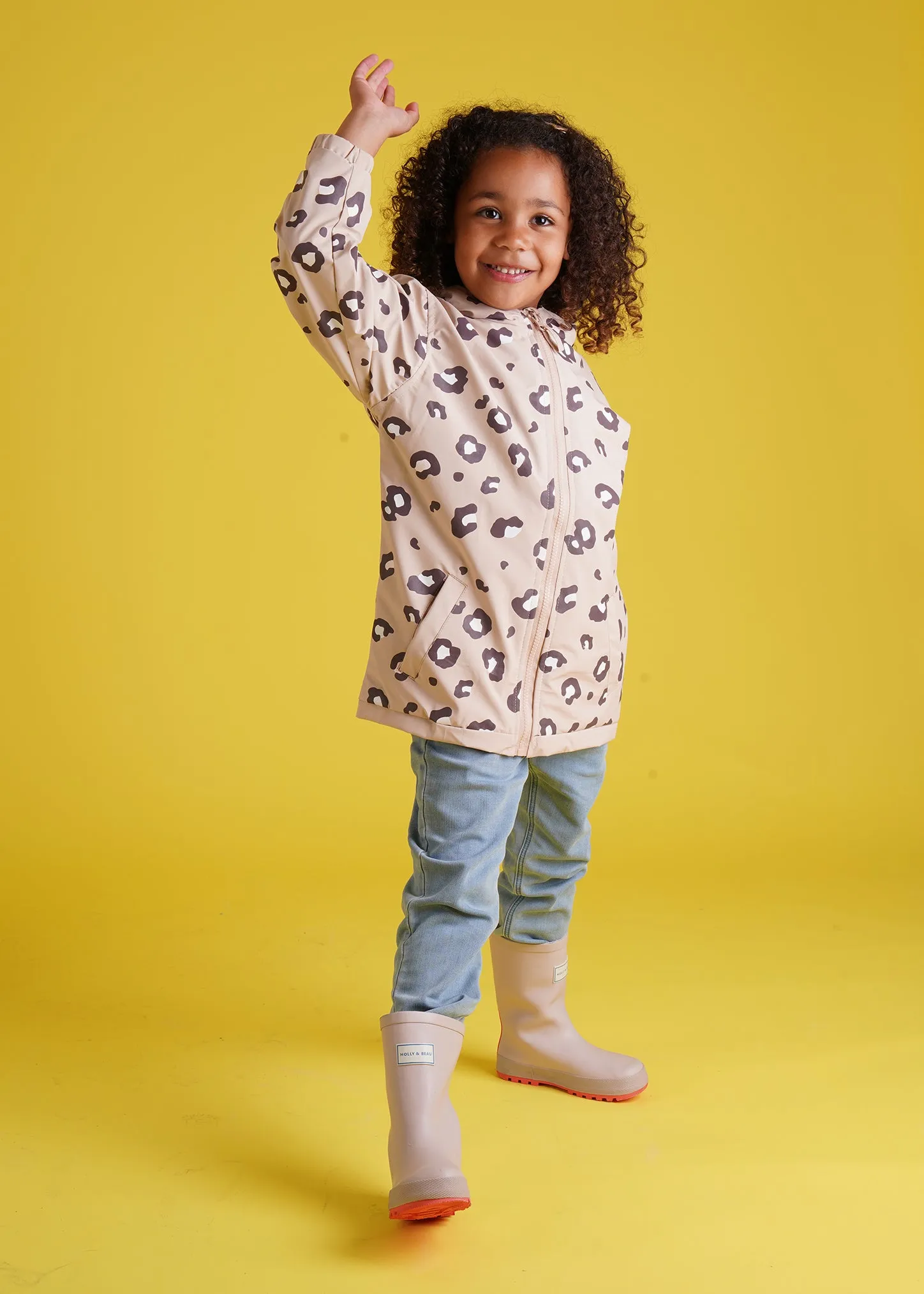 Leopard Print Color Changing Kids Raincoat