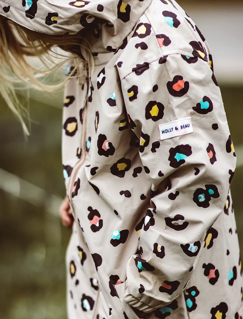 Leopard Print Color Changing Kids Raincoat