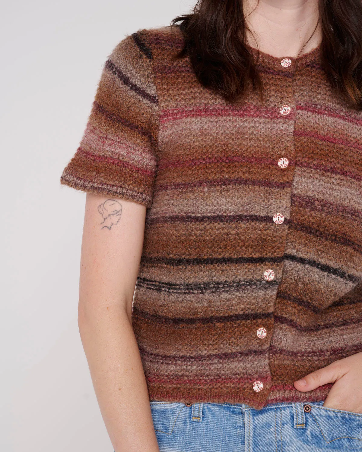 Madera Knit Short Sleeve Sweater - Brown