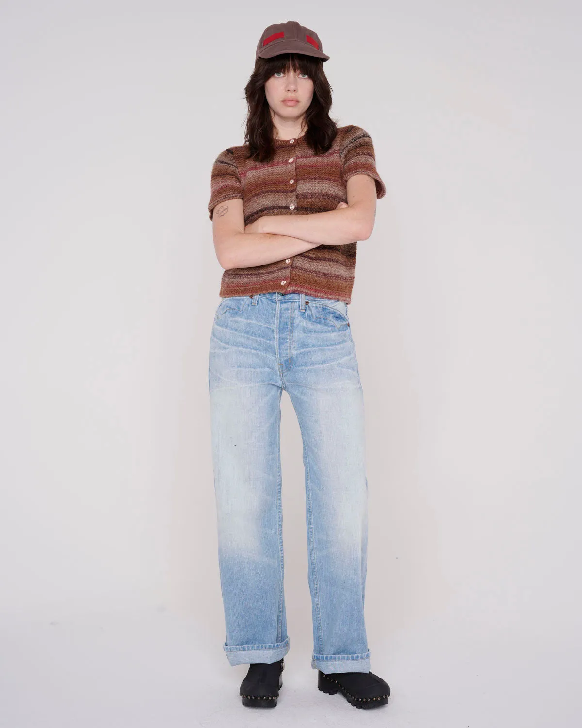 Madera Knit Short Sleeve Sweater - Brown