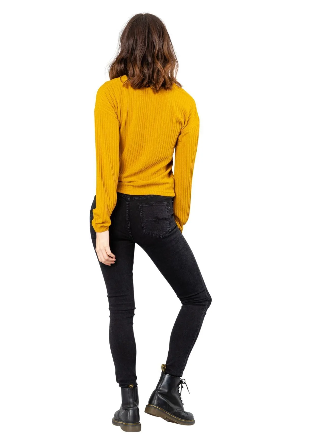 Mason Long Sleeve Crop Cardigan - Inca Gold