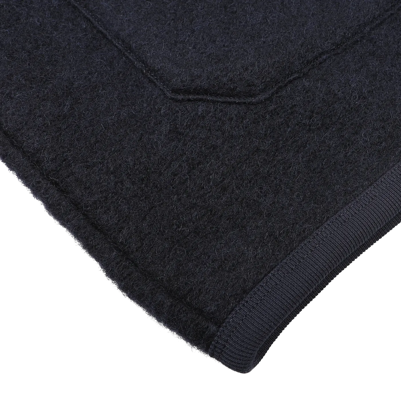 Navy Blue Wool Fleece Cardigan