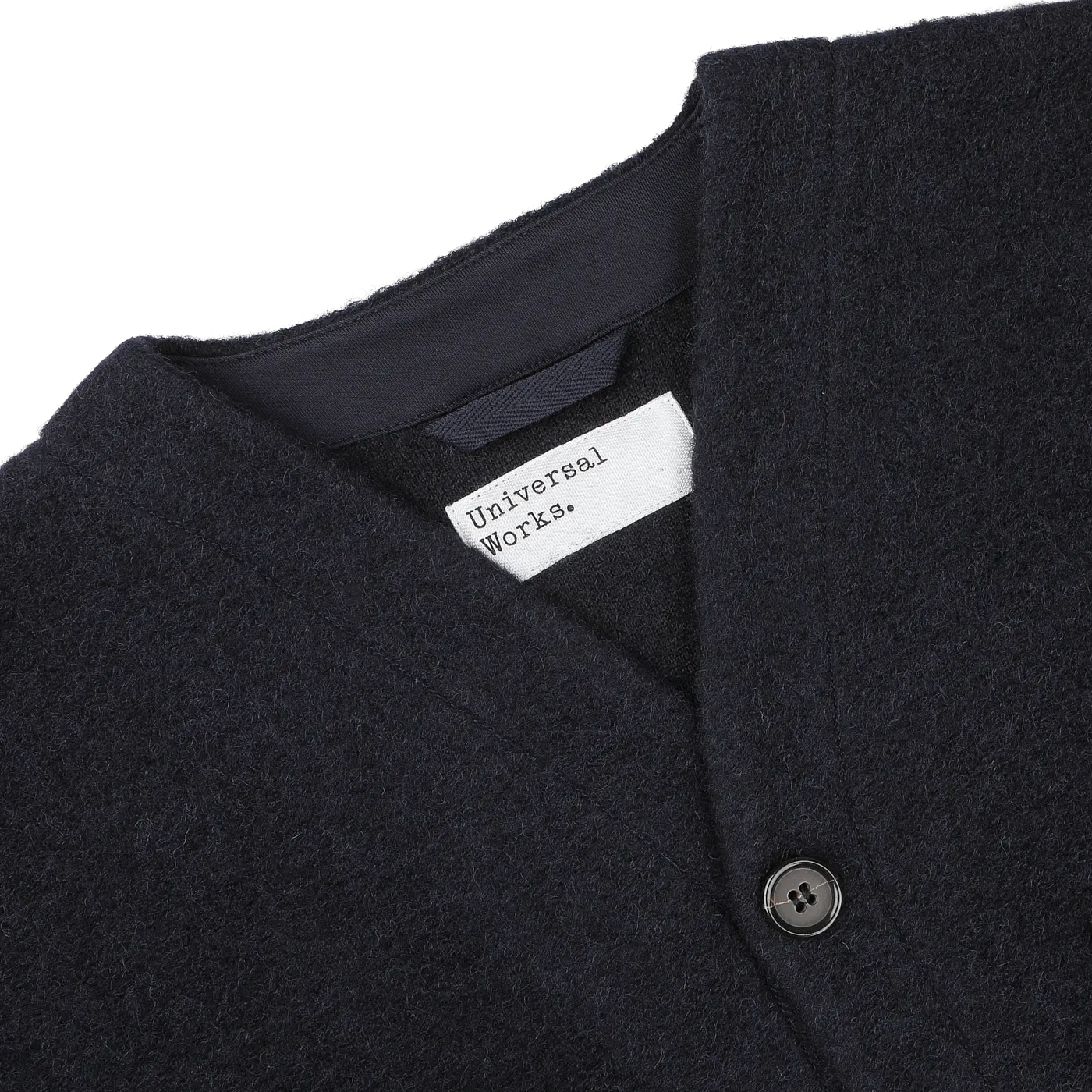 Navy Blue Wool Fleece Cardigan