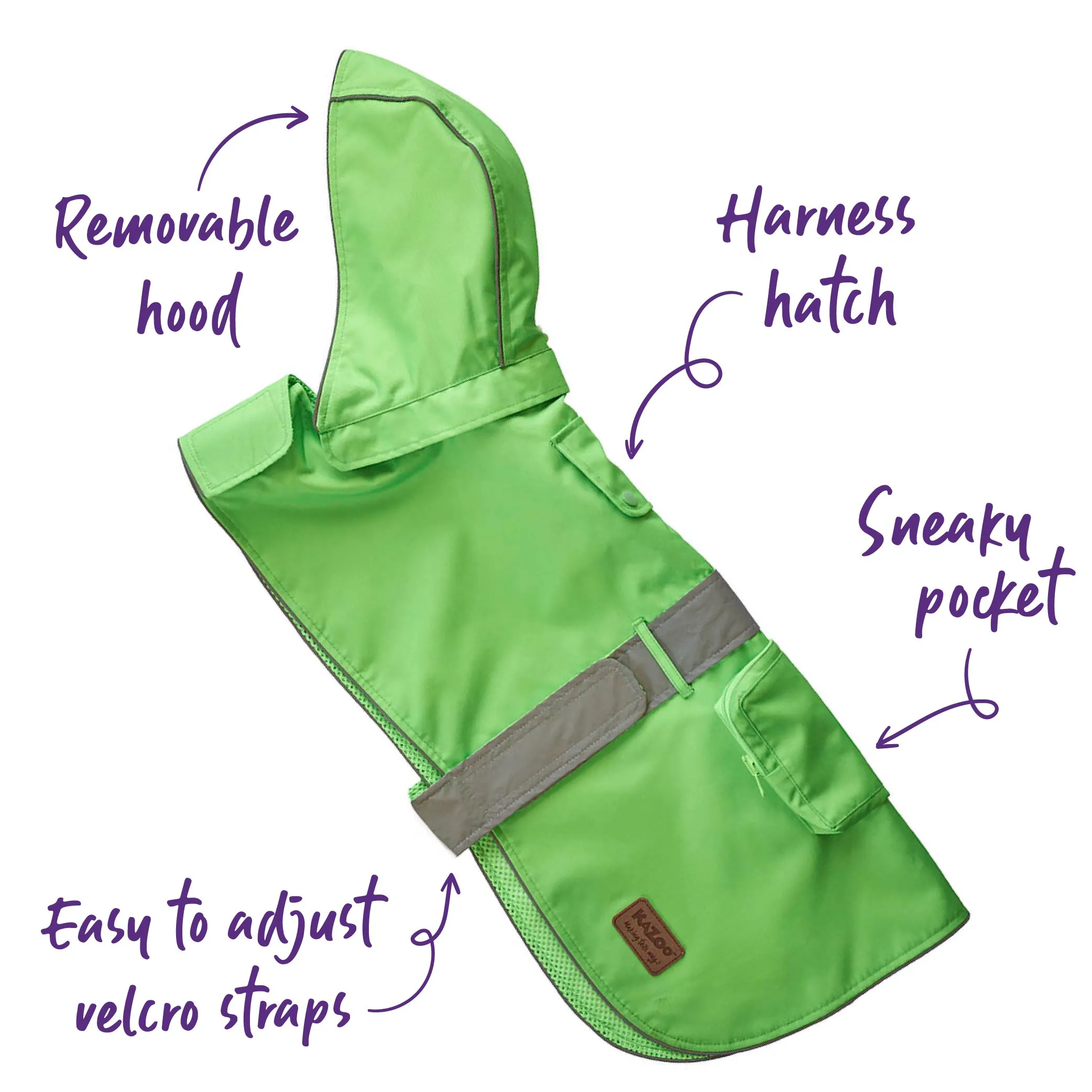 Rainy Days Dog Raincoat - Neon Green