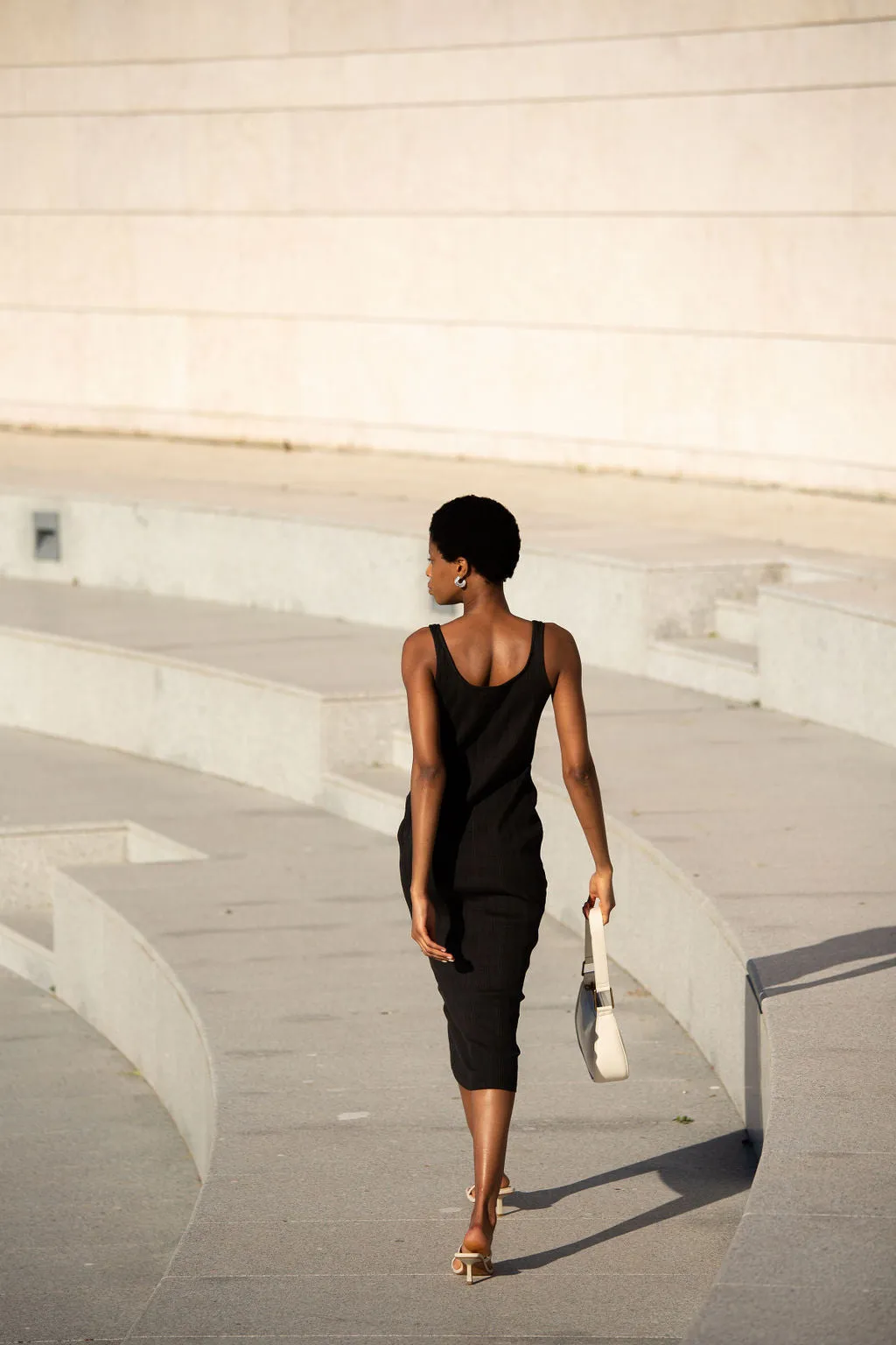 Revel Ribbed Midi Dress - Black Forest