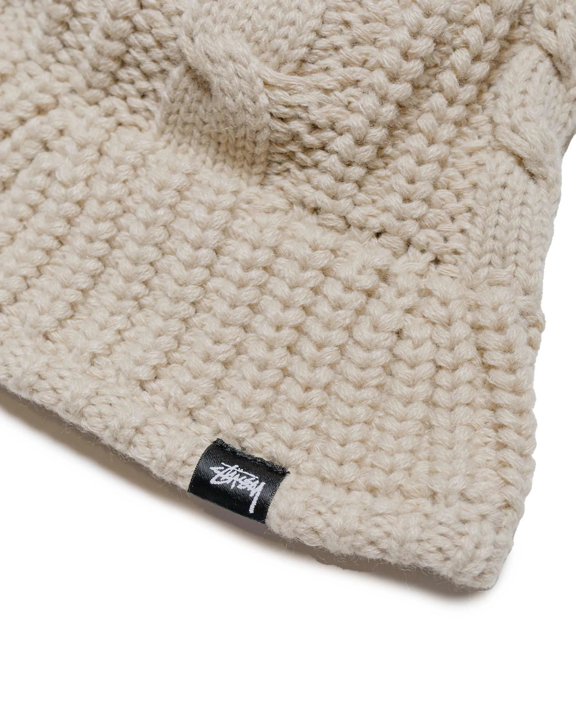 Stüssy Cable Knit Bucket Hat Oat