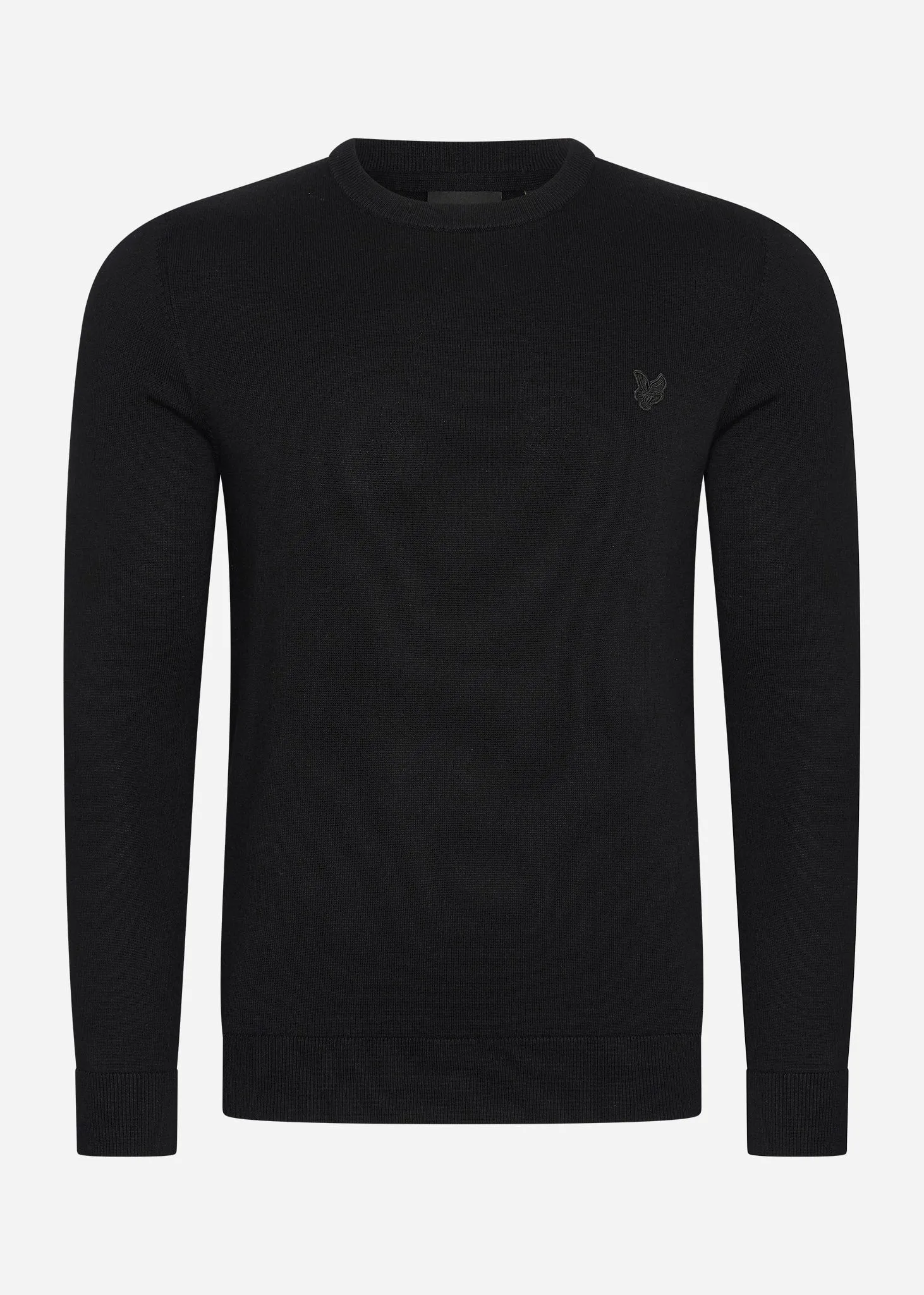 Tonal eagle cotton crew neck jumper - jet black