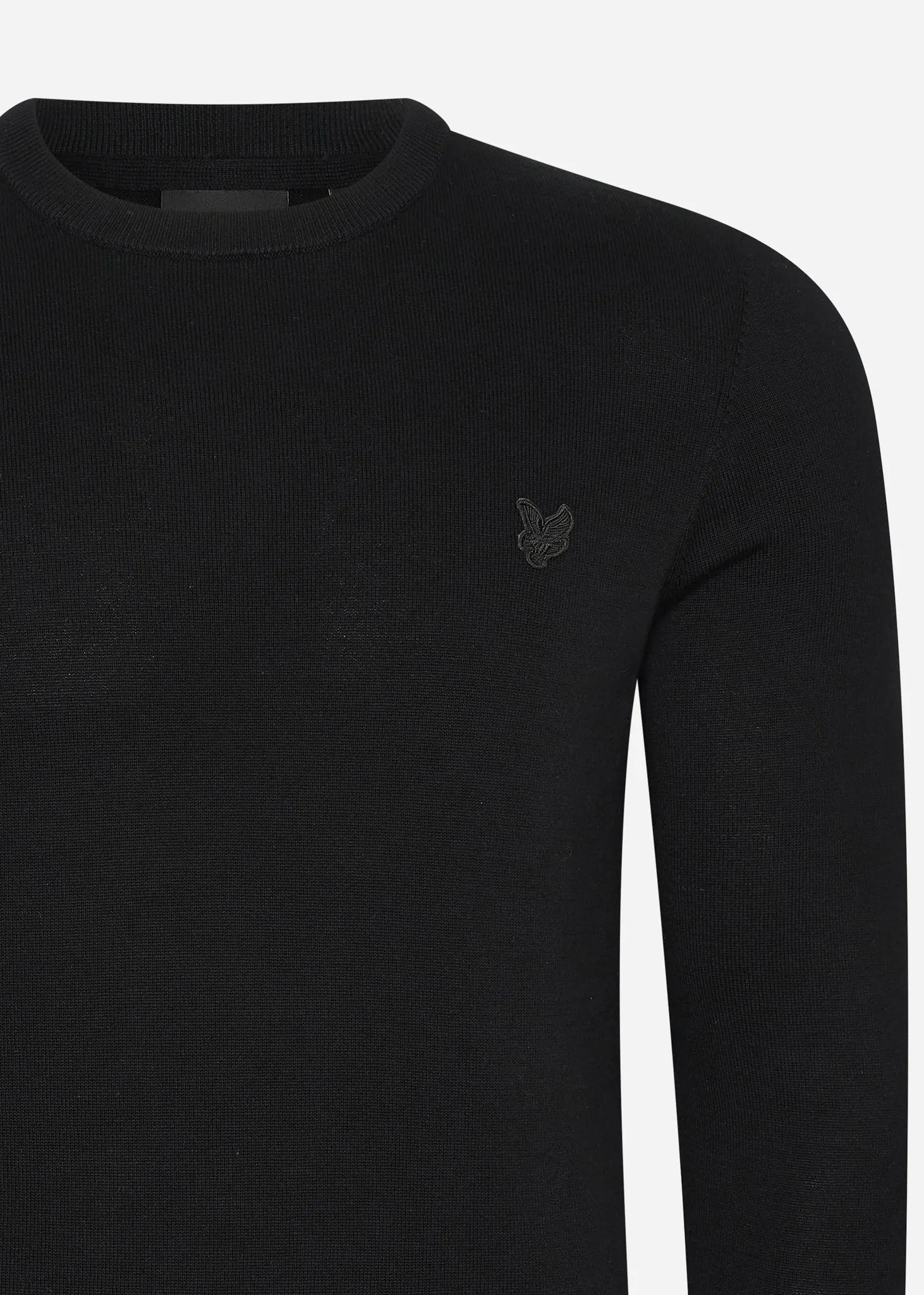 Tonal eagle cotton crew neck jumper - jet black