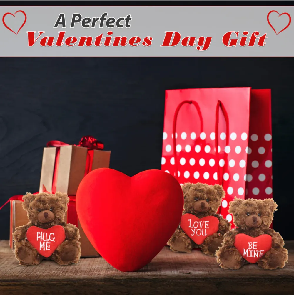 Valentine sitting chocolate bear with message heart 6"