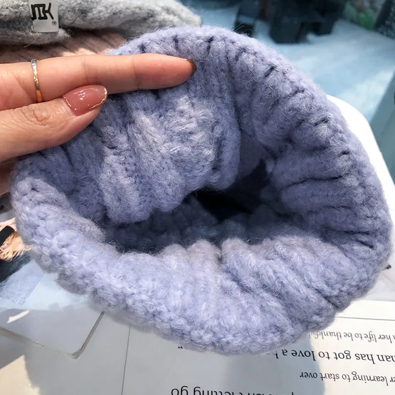 Warm Winter Knit Beanie Hats Hemp Pattern Hat Women Street Travel Outdoor Unisex
