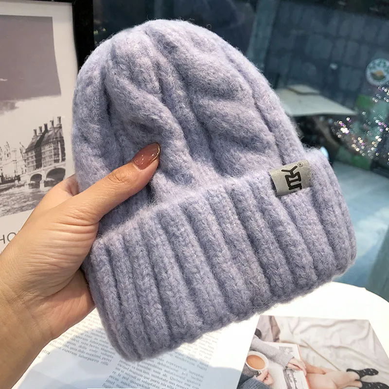Warm Winter Knit Beanie Hats Hemp Pattern Hat Women Street Travel Outdoor Unisex