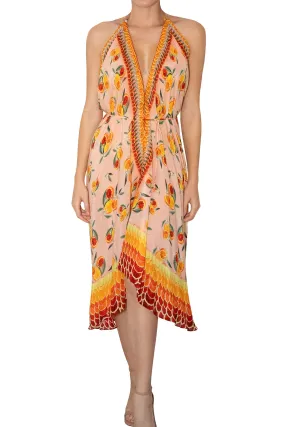 Yellow Short Midi Dress