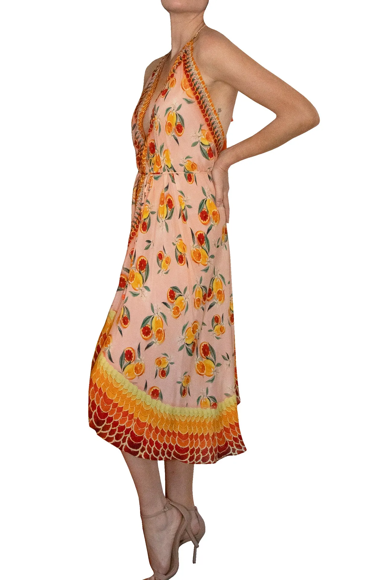 Yellow Short Midi Dress