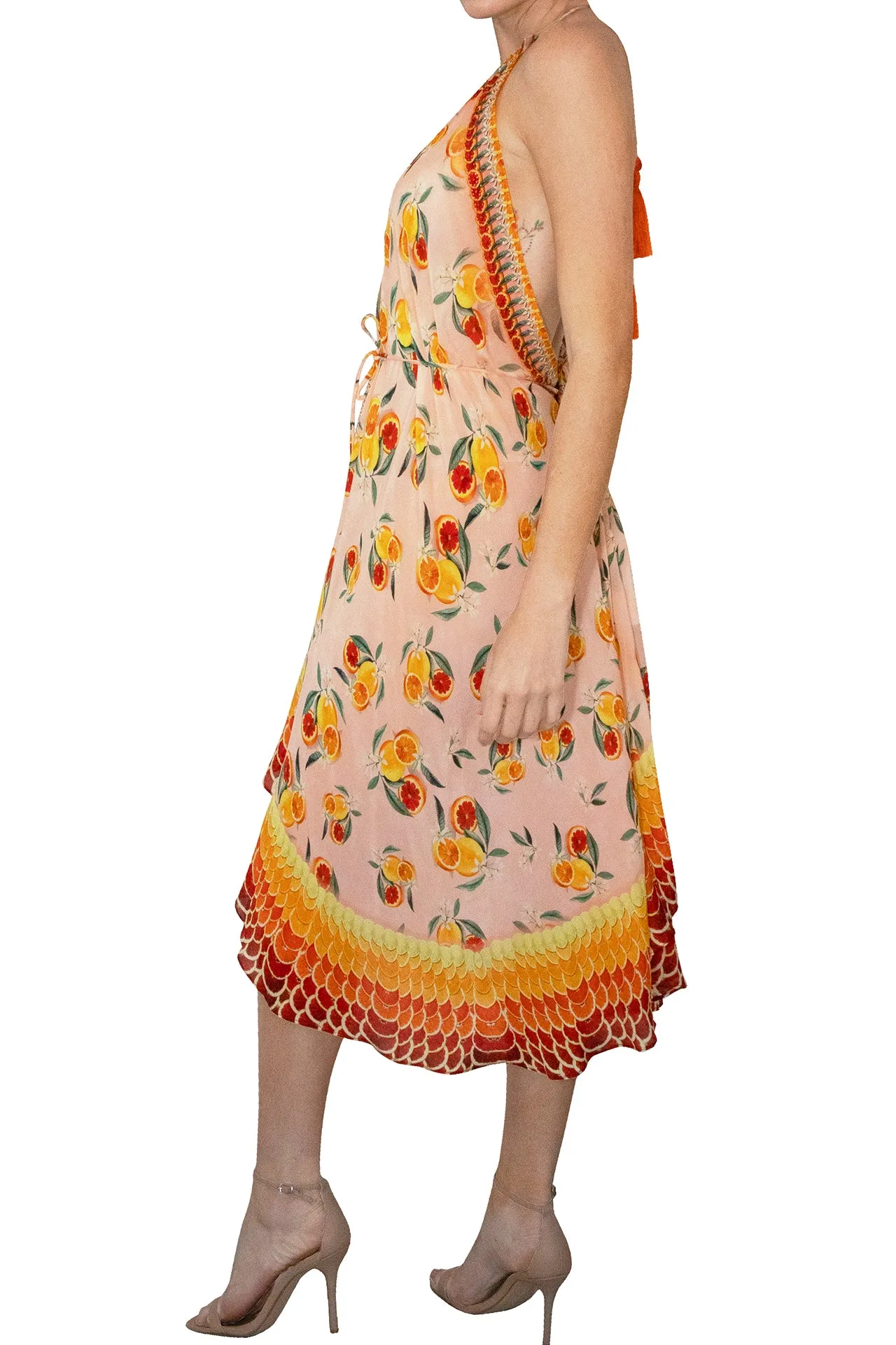Yellow Short Midi Dress